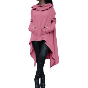2024 woman Women's Clothing Autumn and winter Sweatshirts new European and American solid color long hooded sweatshirt Hoodies